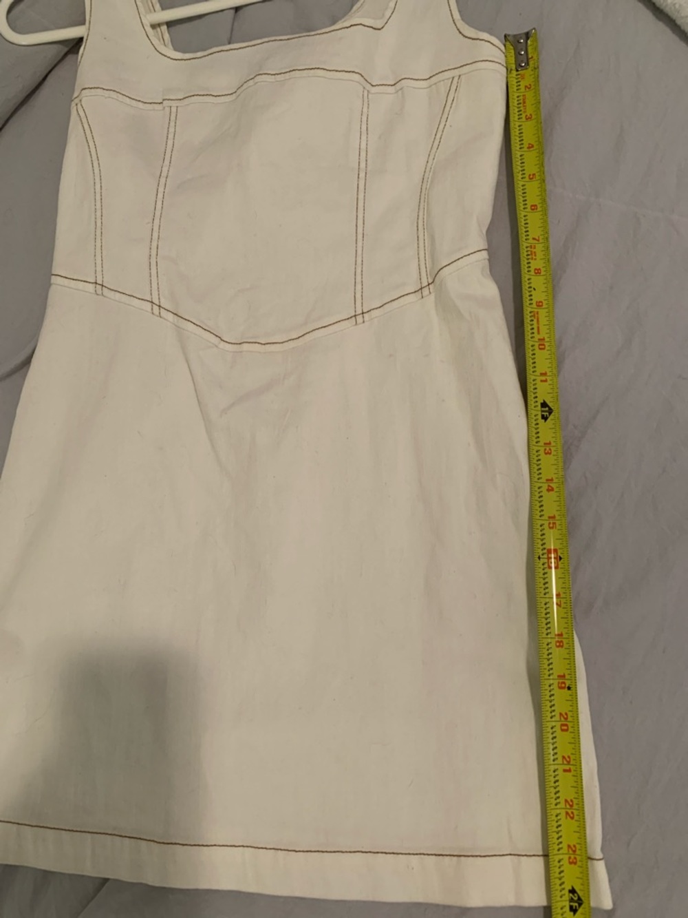 light denim Dress with Brown Contrast Stitching - Picture 11 of 12